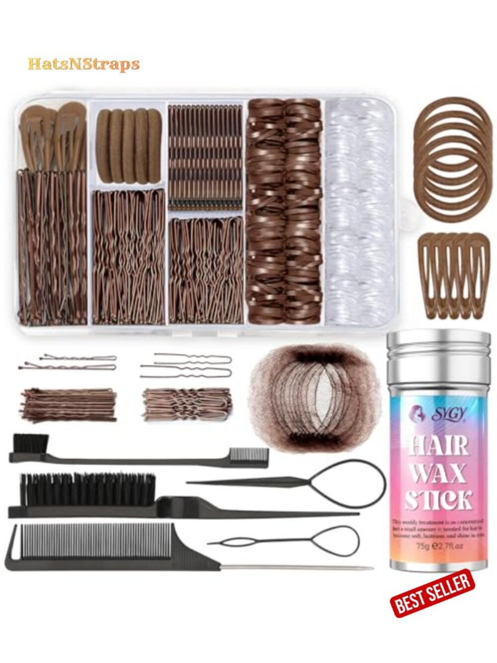 Ballet Hair Styling Kit 386 Pcs Bun Maker Set with Hair Nets Pins Wax Stick